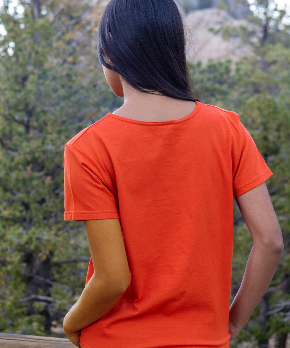 Chinese Peonies - Paprika Short Sleeve Scoop Neck T-Shirt