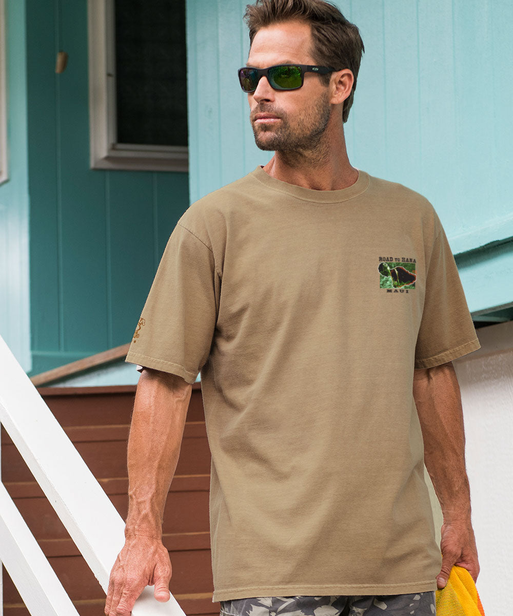 Crazy Road To Hana - Kona Coffee Dyed Short Sleeve Crewneck T-Shirt