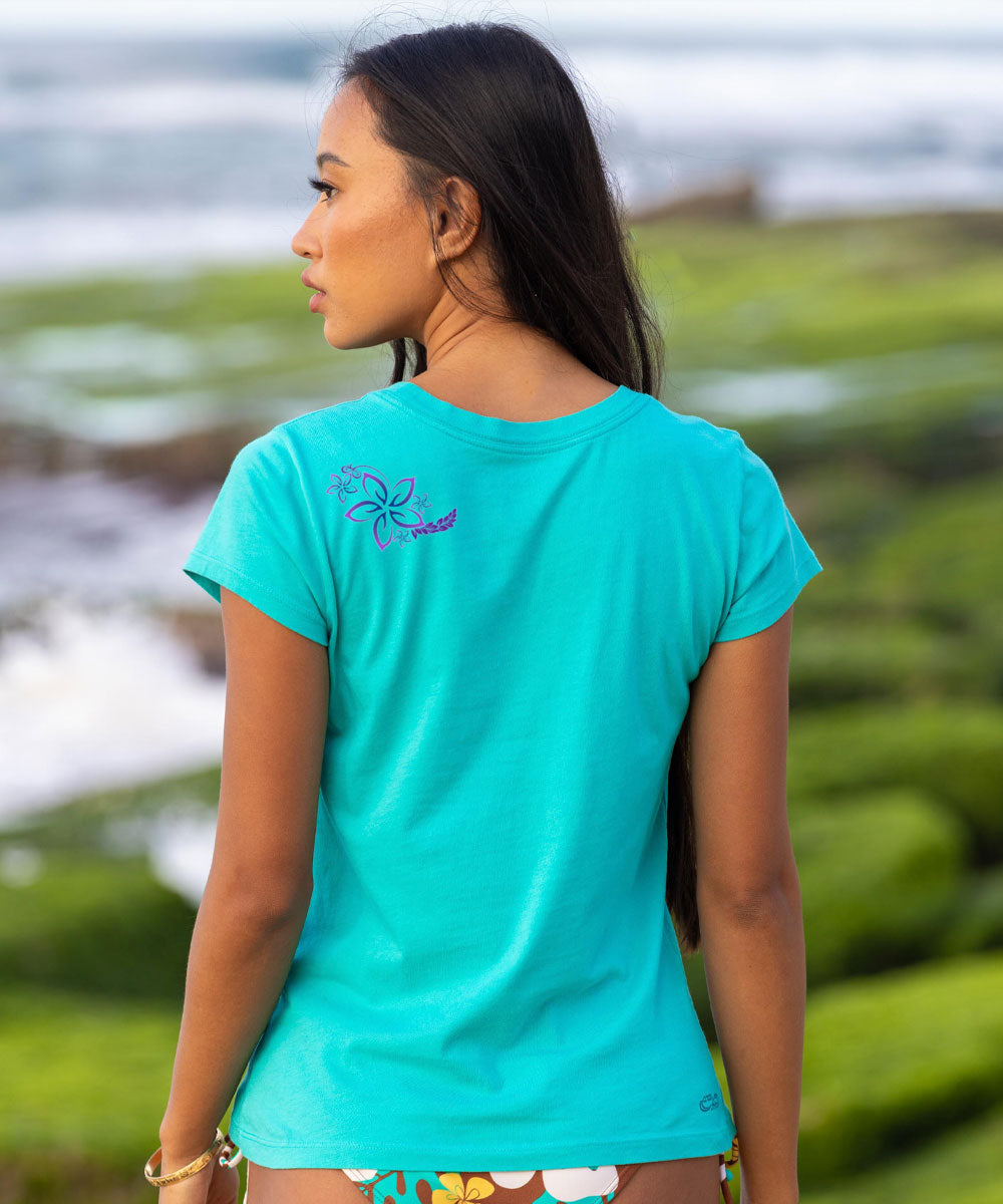 Circular Tribal Floral - Ocean Short Sleeve Pima T-Shirt