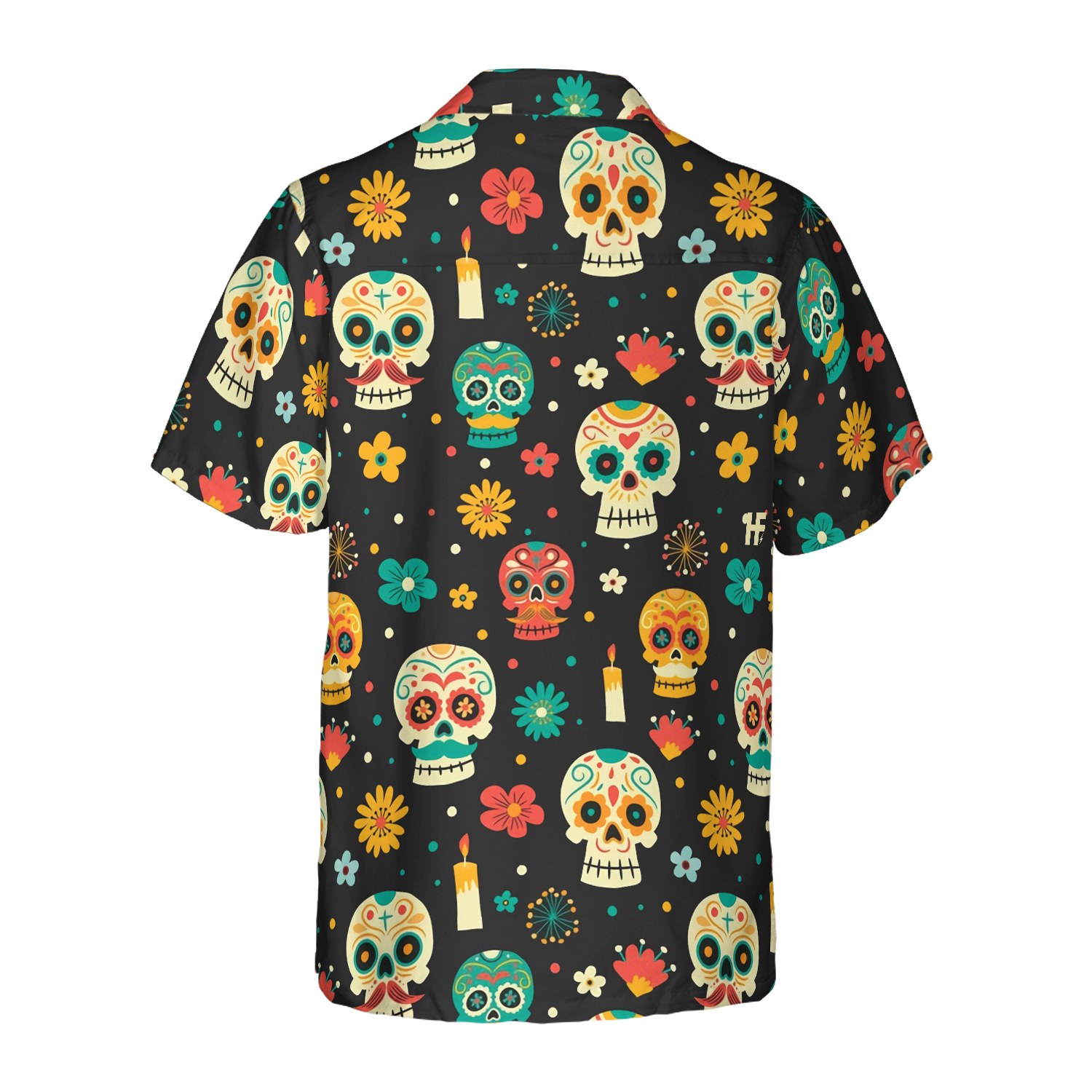 Skull Day Of The Dead Pattern Flower Hawaiian Shirt